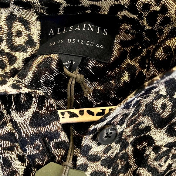 AllSaints Jemi Shirt - NWT - Sz. UK 16 - US 12 Golden Leopard ๐๐๐๐๐๐๐๐๐ - Picture 9 of 13
